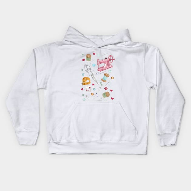 Sewing Kids Hoodie by EpoqueGraphics